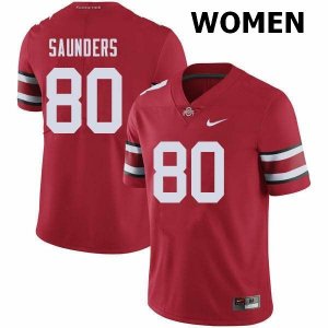 NCAA Ohio State Buckeyes Women's #80 C.J. Saunders Red Nike Football College Jersey MHV4645AW